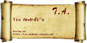 Tix András névjegykártya