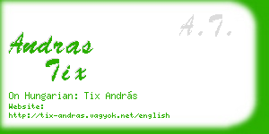 andras tix business card